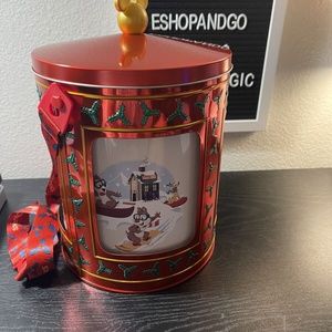 Disney Parks 2022 Holiday Christmas Mickey & Friends Musical Tin Popcorn Bucket